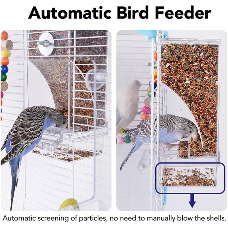 MEISO Automatic Bird Parrot Feeder Leakproof Splashproof with Water Dispenser