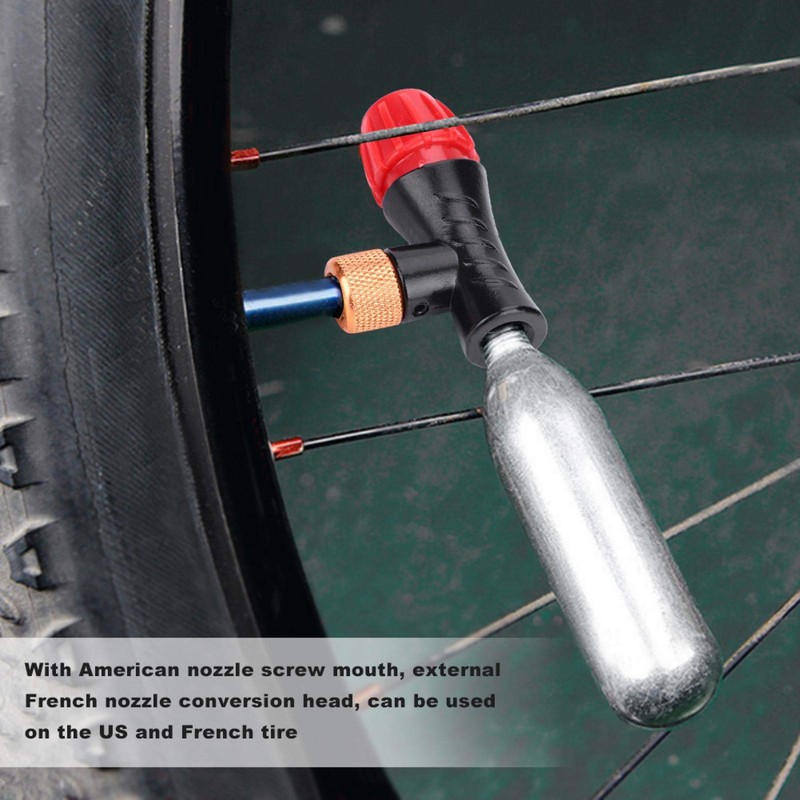 SUNGOOYUE Bicycle CO2 Inflator, Adjustable Bicycle Tyre Pump, Compatible with