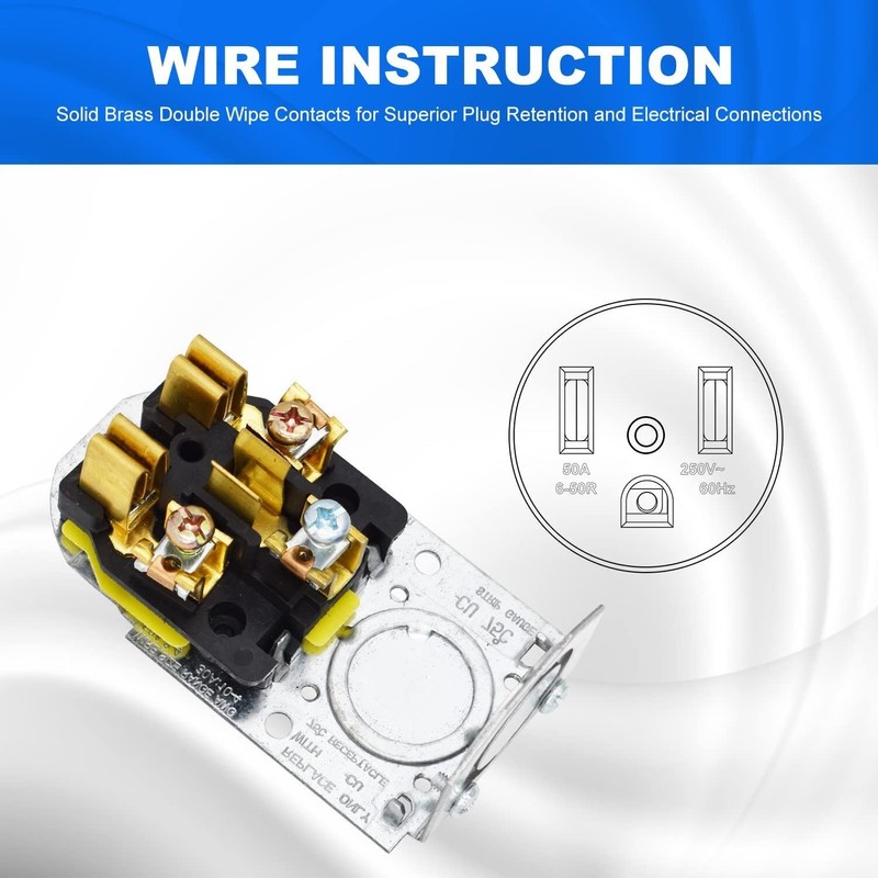 Micmi NEMA 6-50R Receptacle 2-Pole 3-Wire Surface Mount Power Receptacle