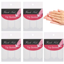 240 Pcs French Tip Nail Stickers Manicure Strips White Self-Adhesive 3 Shapes French Tip Guides Decals Tool Decorations