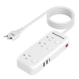 2 Prong Power Strip, 2 Prong to 3 Prong Outlet Adapter, 2 Prong Extension Cord with USB-C, 6 Outlets & 3 USB, 3 Prong Adapter 5ft, for Polarized Two Prong Outlet, Wall Mount, Non-Grounded, Old House
