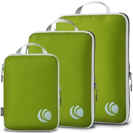 Cipway Compression Packing Cubes, Ultralight Luggage Organizer Bags, Travel Essentials for Carry on Suitcase (3 Piece,Green)