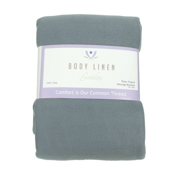 Body Linen's Gentility™ Polar Fleece Massage Table Blanket, Warm, Cozy and Plush Spa Blankets. Create that Perfect Atmosphere. 54 x 80 inches, 100% Polyester - Bluish Grey