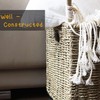 PEMAR Set 2 Nesting Natural Wicker Rolling Storage Baskets on