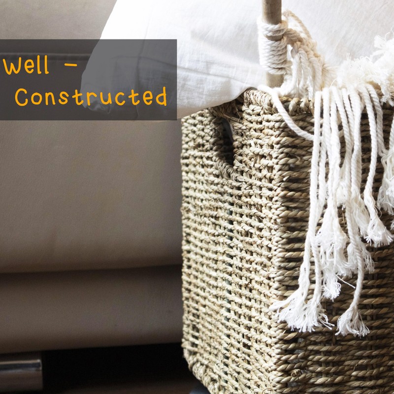 PEMAR Set 2 Nesting Natural Wicker Rolling Storage Baskets on