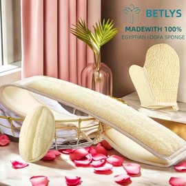 Juego Esponjas Exfoliantes Corporales Lufa Natural Almohadillas Guante Exfoliante Limpieza Profunda Revitalización Piel Color Amarillo