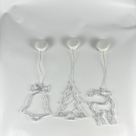 BHCLIGHT 3 Pack Christmas Tree, Deer, Bell Battery Operated Christmas Lights Warm White