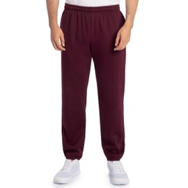 Fruit of the Loom mens Eversoft Fleece & Joggers (Regular Big Man) Sweatpants, Elastic Bottom - Maroon, 4X-Large US