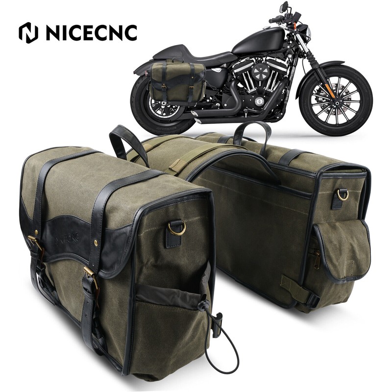 NICECNC Motorcycle Panniers Side Throw Over Saddlebags For Harley Sportster