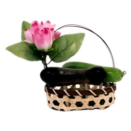 Yamaichi Shoten B-206 Bon Ornament Bon Bon Supplies, Cow and Horse with Basket, Large, Flower Included, Approx. 5.5 x 5.1 inches (14 x 13 cm)