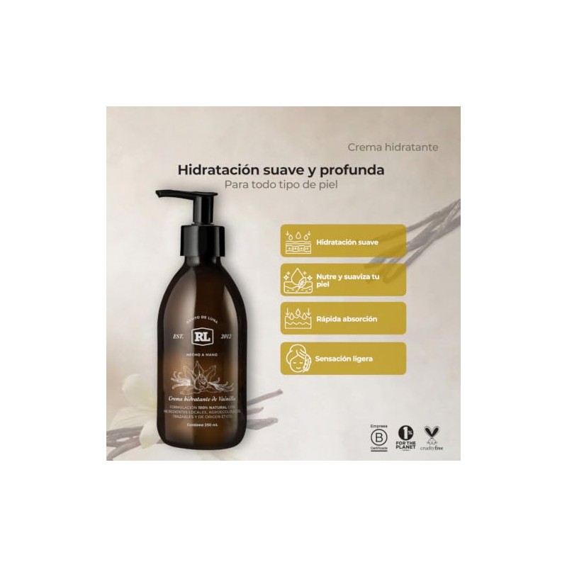 CREMA HIDRATANTE NATURAL DE VAINILLA ORGANICA MS.LADY HUMECTACION PREMIUM LIBRE