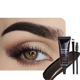 Gel de Cejas Perfectas, Maquillaje para Cejas Duración 24h, Mascara Tinte Fijador para Cejas, Professional Makeup con Pincel y Cepillo Cejas (4#)