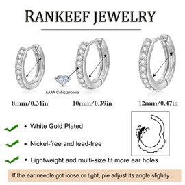 S925 Sterling Silver Stud Earrings, Silver Hoops Earrings for Women with Silver Stud Earrings Set 4/6/8 Pairs Small Cartilage Huggie Earring Star Moon Ball Heart CZ Studs