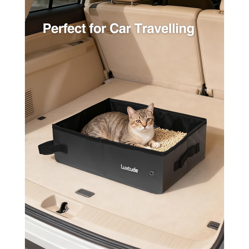 Luxtude Portable Litter Box for Cats, Comes with a Hard