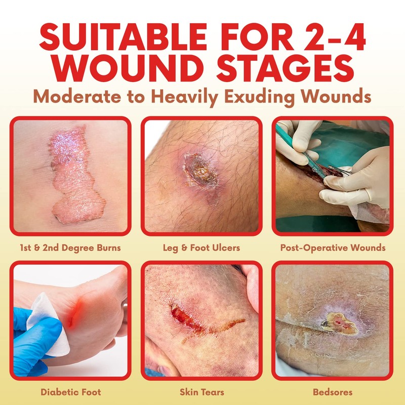 HEALQU Silicone Foam Dressing with Border 2x2 inch, Box of
