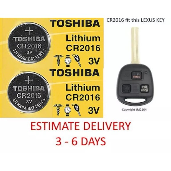 Toshiba 2 Pack - REMOTE KEY FOB BATTERY fits RX