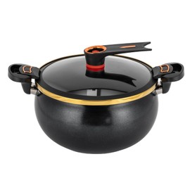 8L Micro Pressure Cooker, Non-Stick Multi-Function Micro Pressure Cooking PotGas Stove/Open Fire Induction Universal for Homes, Restaurants, Hotels, Fast Food Stores (Black)