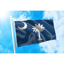 DMSE South Carolina Palmetto State Flag 2X3 Ft Foot 100% Polyester 100D Flag UV Resistant (2' X 3' Ft Foot)
