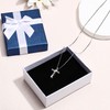 Kakonia 925 Sterling Silver Cross Pendant Necklace for Women 3-Stone