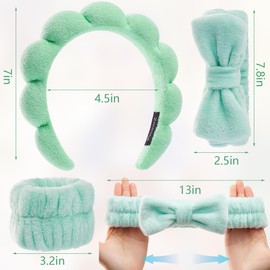 Ztomine Headbands for Women - Spa Headband and Wristband Set - Headband for Washing Face,Facial Mask,Makeup and Skin Care,Gifts for Women and Teen Girl Gifts Trendy Stuff