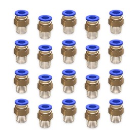 EterMutable 20Packs 8mm Tube OD x 1/8 Inch Push to Connect Fittings,Pneumatic Male Quick Connect Air Line Hose Fittings Accessories
