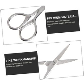 2pcs Stainless Steel Beard Scissors Set Leather Case Precision Scissors for Men Mustache Trimmer for Barbershop and Home Use