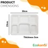 Ecokanta 100% Compostable 6-Compartment Dinner Plates - Eco-Friendly, Biodegradable Sugarcane