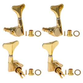 Gold Bass Tuning Pegs Keys Machine Head Tuners Set 2R2L for 4-strings Bass
