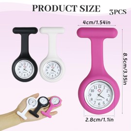 gaubss Nurse Fob Watch with Brooch, Nurses Watches for Women Men 3 Pack, Fob Watches for Nurses, Doctors, Paramedics, Easy to Read-Quartz Movement, Ideal for Healthcare Professionals