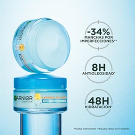Garnier Express Aclara Crema Hidratante Matificante Anti-imperfecciones, controla oleosidad e hidrata con Vitamina C, Acido salicílico y Niacinamida, 50ml/52g