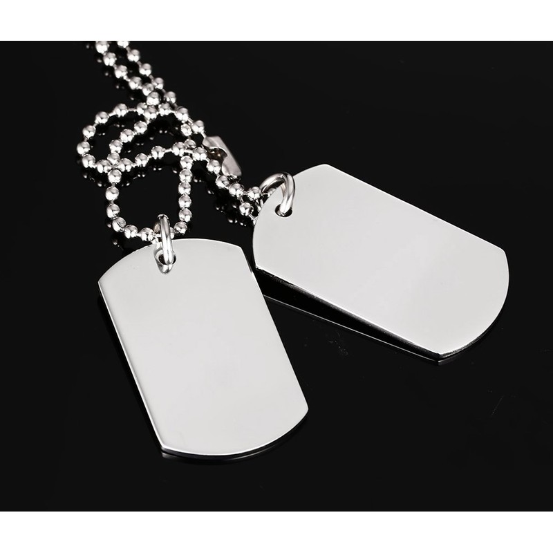 UMtrade Sencillo Mujer Hombres Acero Inoxidable Doble Placa de Identidad