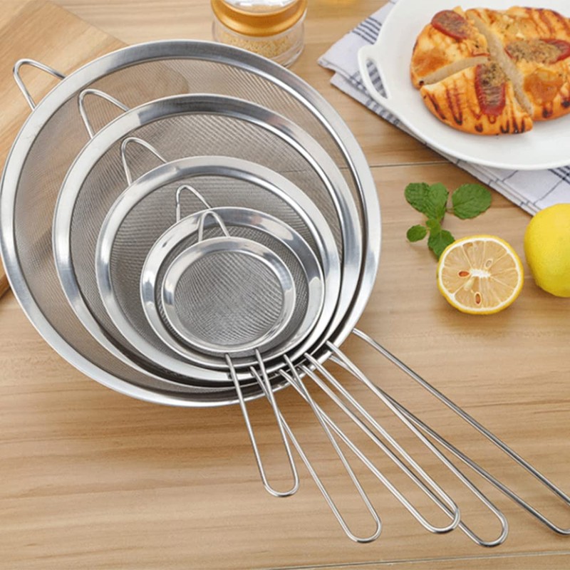 25CM Stainless Steel Strainer Fine Mesh Strainer Kitchen Sieve Fine