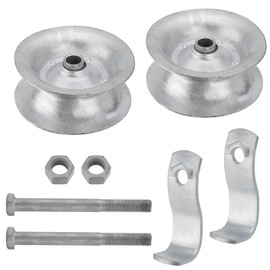 SPARKWHIZ Sliding Gate Rollers for 1 5/8" Pipe Track, 5" Steel Pipe Track Roller, Galvanized Rolling Gate Hardware Kit