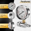 Pressure Washer Gauge 6000PSI Stainless Steel Double Scale Washer Gauge