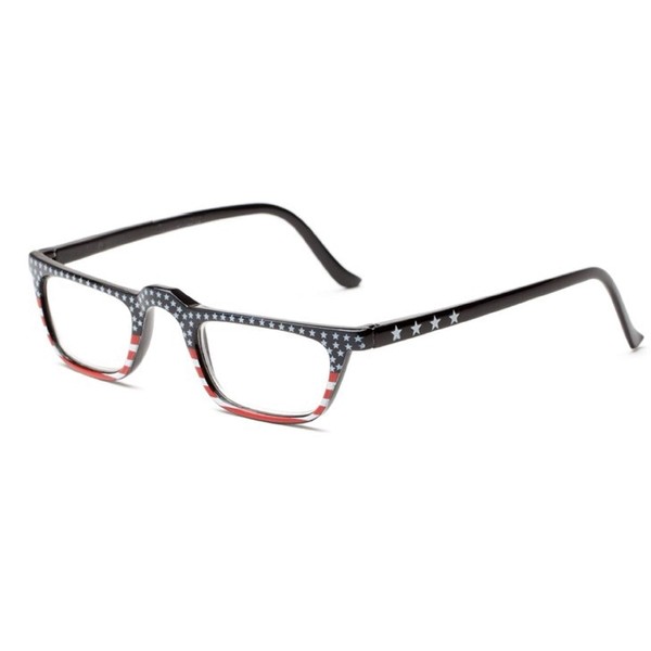 The All American Reader Reading Glasses, Rectangle Style Fully Magnified Eyeglasses for Men and Women + 3.50 Stars on Top