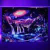 FENDROM Blacklight Galaxy Planet Tapestry UV Reactive Waterfall Landscape Tapestries
