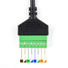 PENGLIN Pack of 2 RJ45 Female to 8 Pins Screw Terminal Block Adapter for Cat7 Cat6 Cat5 Ethernet Extender CCTV Digital Internet RJ45 Female to 8 Pin Ethernet Connector