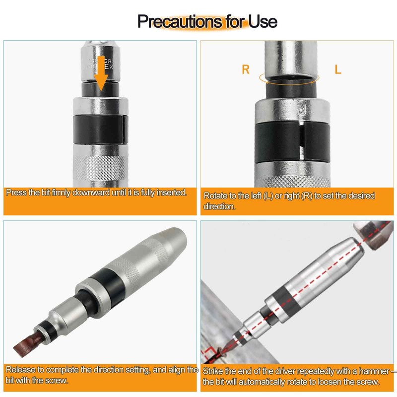 YuYBrightmi 12 PCS Manual Impact Driver, S2 Alloy Steel Impact
