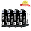 MOOHO 4 Pack Reman Black Ink Cartridges for Epson 202XL