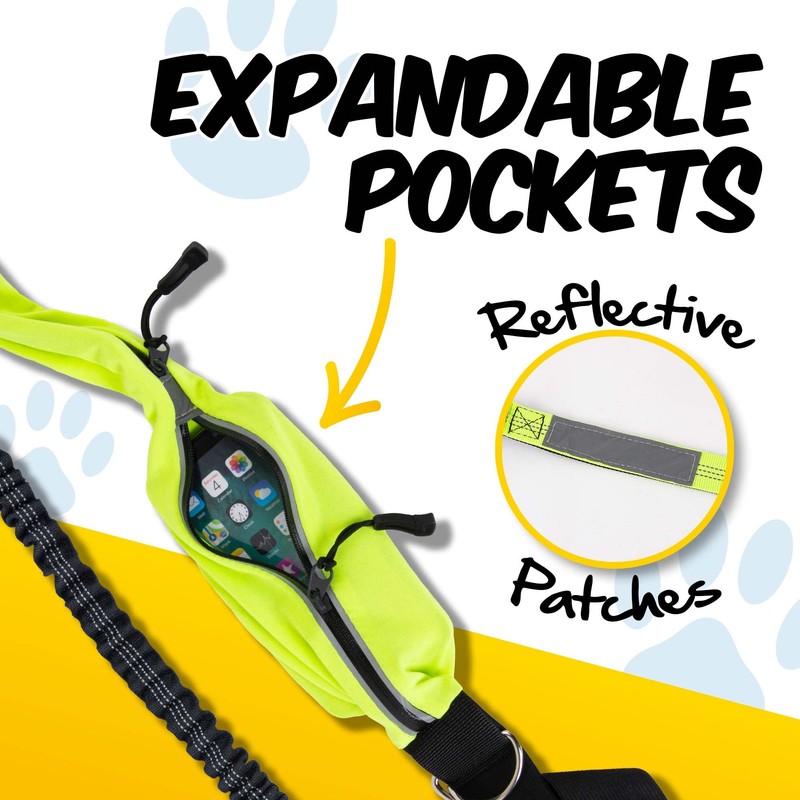 PawPride 7in1 Reflective Hands-Free Dog Adjustable Belt 1.6m Lead -