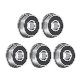 uxcell 5pcs F694-2RS Flanged Ball Bearing 4x11x4mm Chrome Steel Double Rubber Seals Miniature Bearing, Deep Groove Ball Bearings, P6 (ABEC 3)