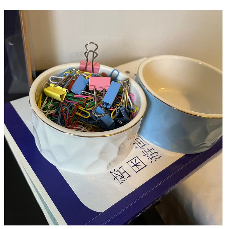 Aewill Ceramic Paper Clip Holder Ceramic Paper Clip Dispenser Organizer