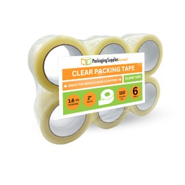 Clear Packing Tape, Heavy Duty Packaging Tape, 2 Inch Wide x 100 Yards, 6 Rolls