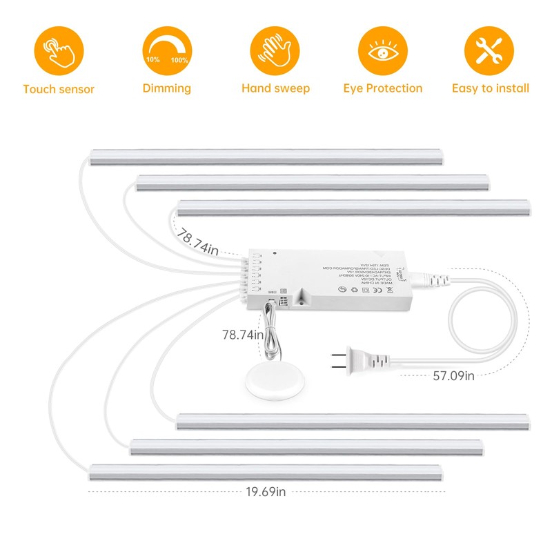 LED Under Cabinet Lighting 6-Pack 20 Inch,12V Ultra Thin Under