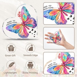 60th Birthday Gifts for Women, 1965 Birthday Gift 60th Birthday Plaque 4"x 4" Acrylic Sign Presents for 60 Year Old Woman