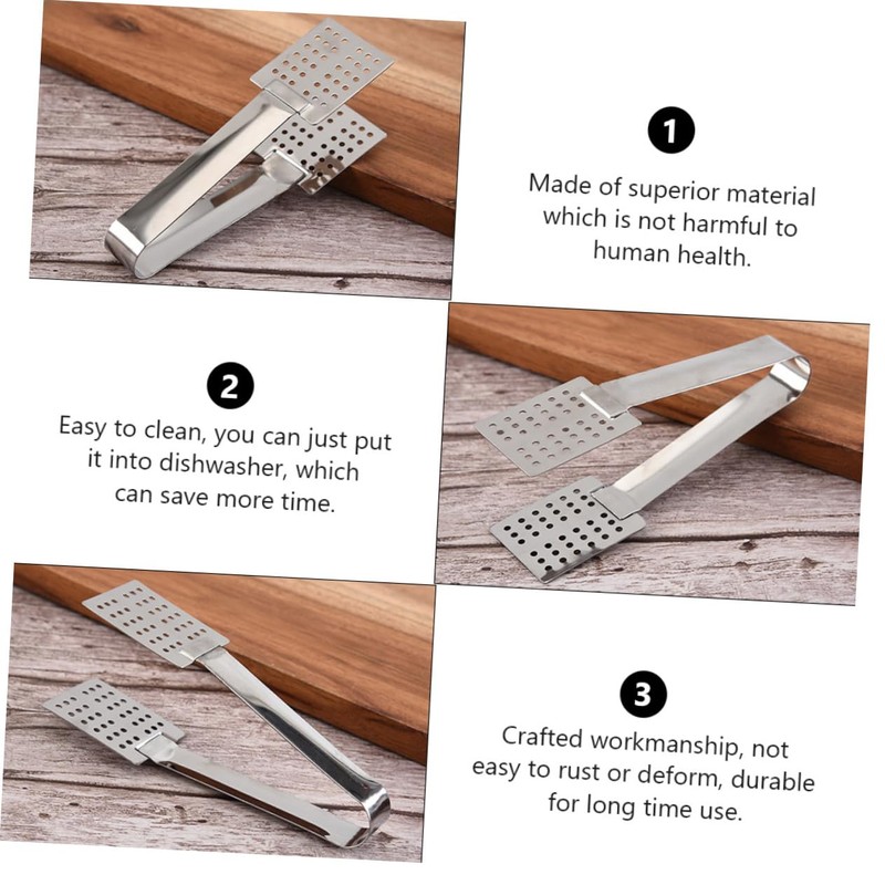 Alipis Ergonomic Handle Tea Bag Holder Steel Clamps Ice Cube