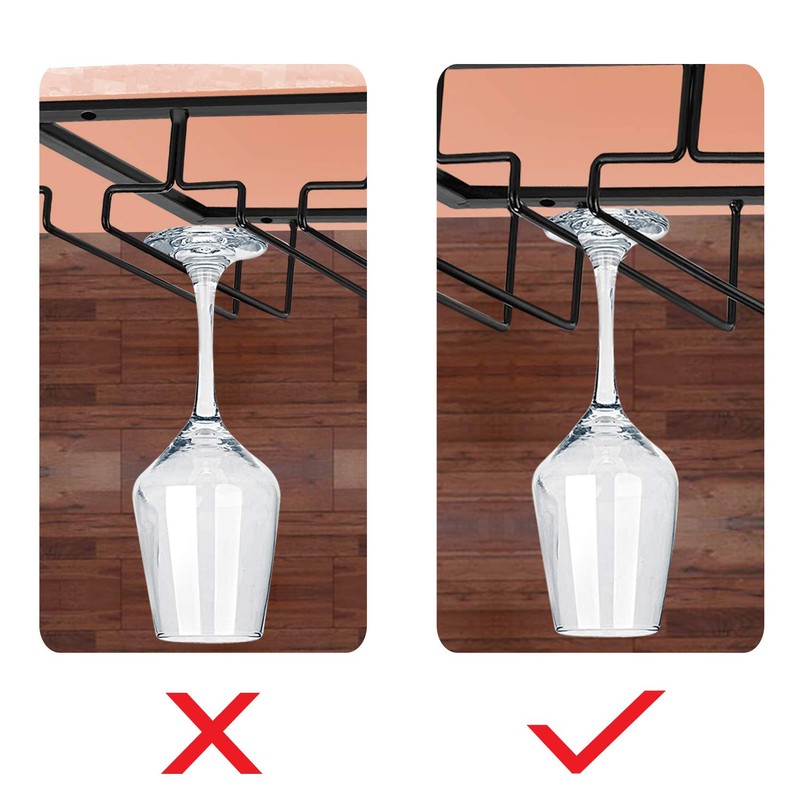 MOCOUM Wine Glasses Rack Under Cabinet Stemware Rack,Wine Glass Hanger
