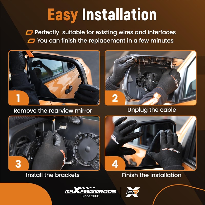 maXpeedingrods Driver Side Power Heated Mirror Glass Replacement for Toyota