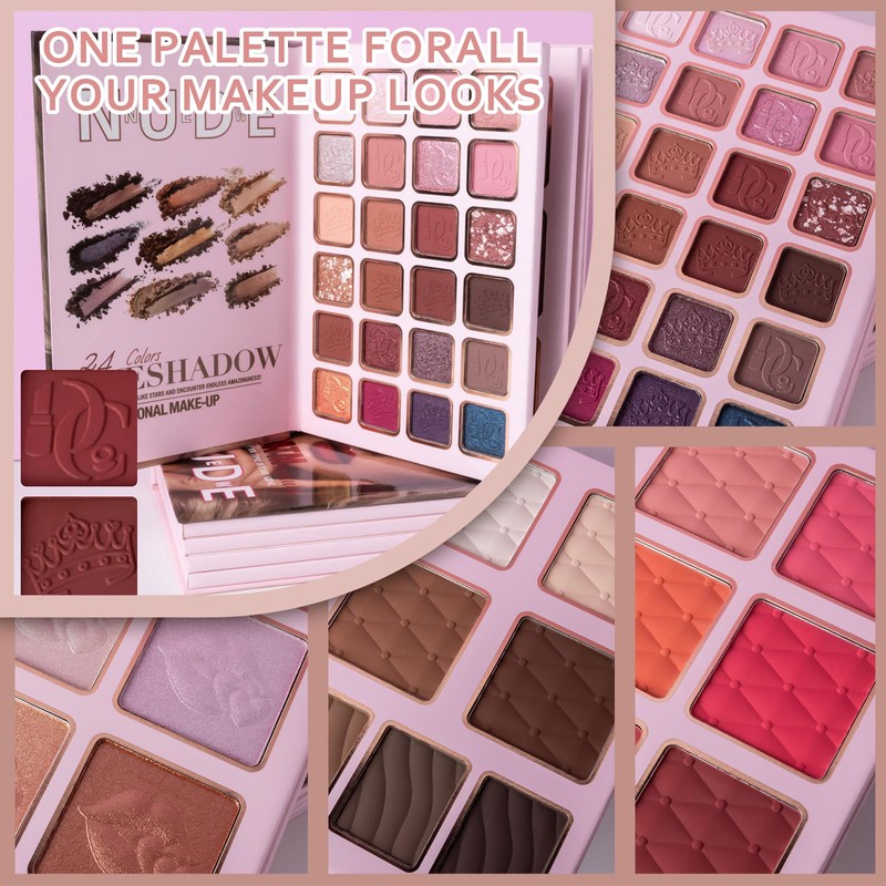 Makeup Palette, 24Eyeshadow, 6Highlighters, 6Blushers, 7Contours