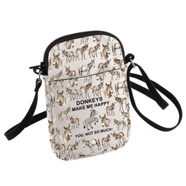 HOLLP Crossbody Bag Donkey Make Me Happy Animal Print Sling Bag Unisex-Adults 21cm x 15cm x 1cm